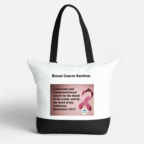 Breast Cancer Survivor Strong Fearless Loved Flower Ribbon #1 Tote Bag