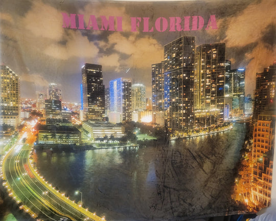 Miami Florida 60 x 80 Fleece Blanket