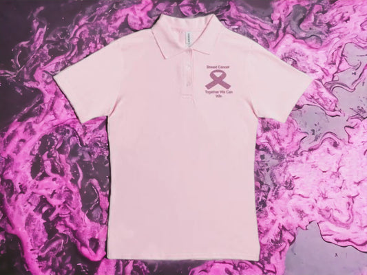 Women Polos Breast Cancer Shirt- Together We Can Win