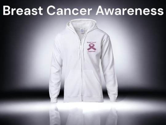 Breast Cancer Zip Hooded Sweatshirt / Awareness