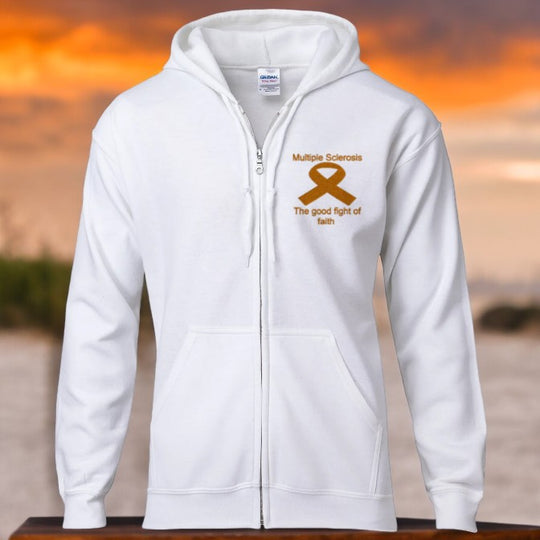 Multiple Sclerosis Zip Hooded Sweatshirt / The Good Fight Of Faith