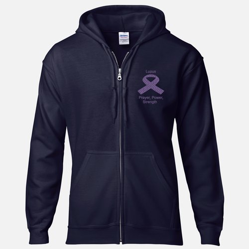 Lupus  Zip Hooded Sweatshirt Prayer, Power, Strength