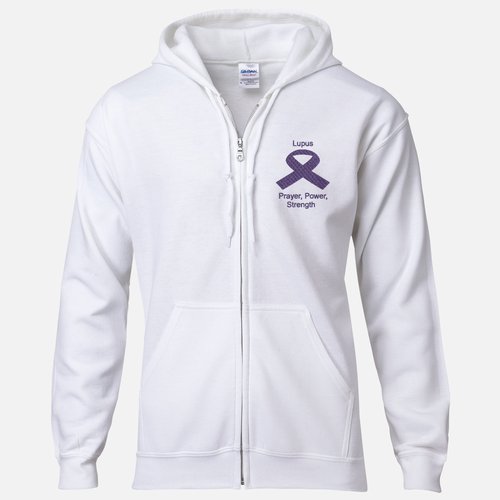 Lupus  Zip Hooded Sweatshirt Prayer, Power, Strength