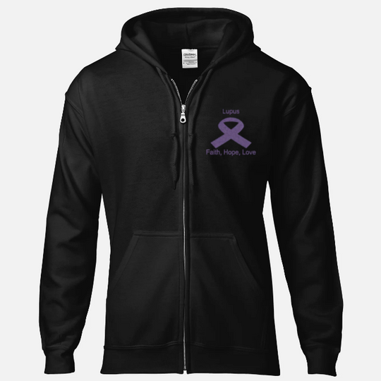 Lupus  Zip Hooded Sweatshirt / Faith, Hope, Love