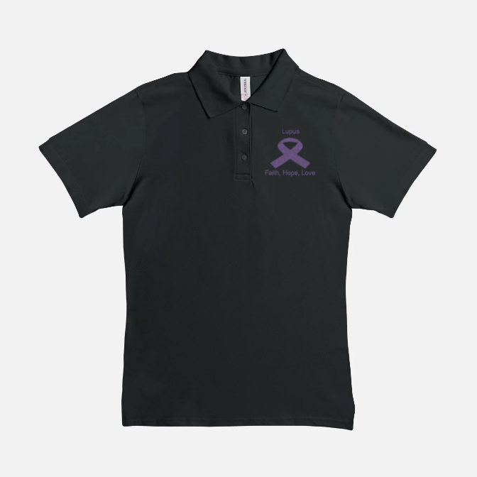 Women Polo Lupus Shirt-Faith, Hope, Love