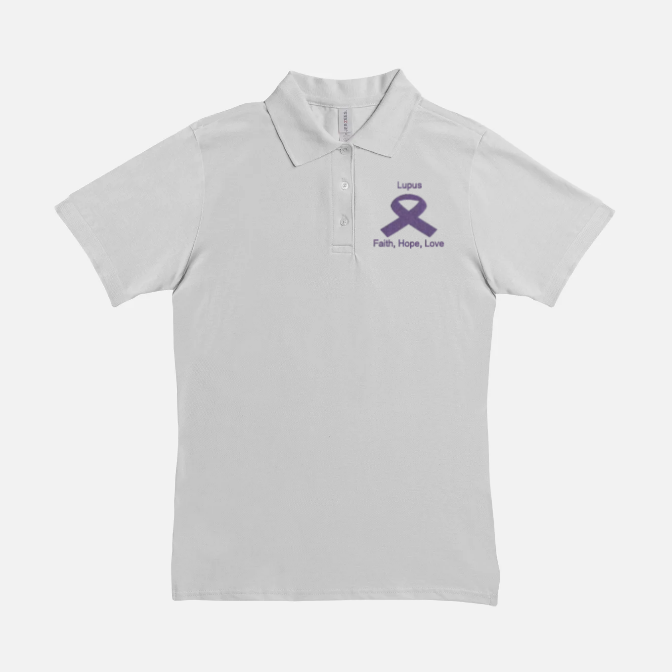 Women Polo Lupus Shirt-Faith, Hope, Love