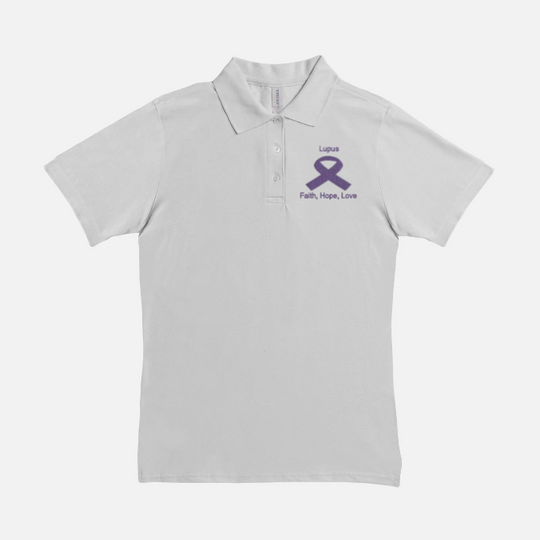 Women Polo Lupus Shirt-Faith, Hope, Love