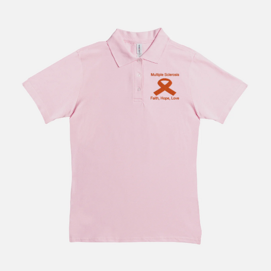 Women Polo Multiple Sclerosis  Shirt-Faith, Hope, Love