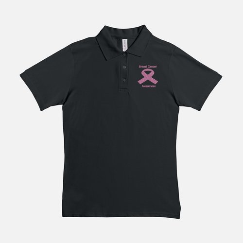 Women Polo Breast Cancer Shirt- Awareness