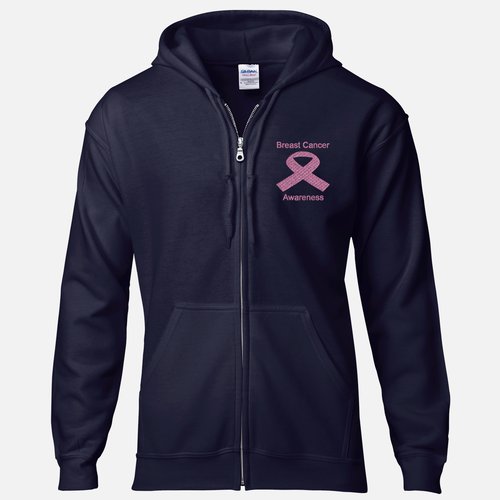 Breast Cancer Zip Hooded Sweatshirt / Awareness