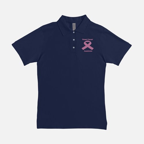 Women Polo Breast Cancer Shirt- Awareness