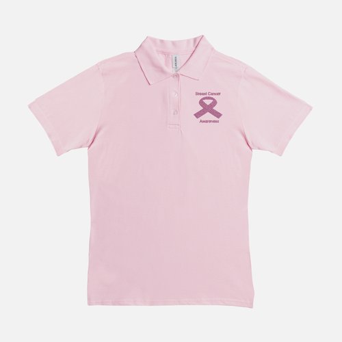 Women Polo Breast Cancer Shirt- Awareness