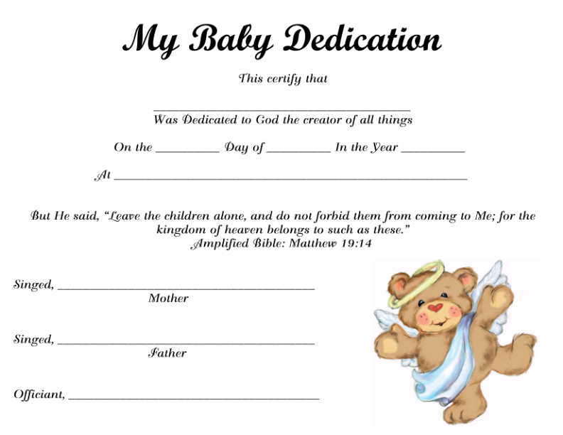 My Baby Dedication Instant Digital Download #01