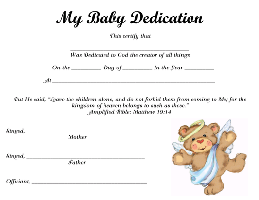 My Baby Dedication Instant Digital Download #01