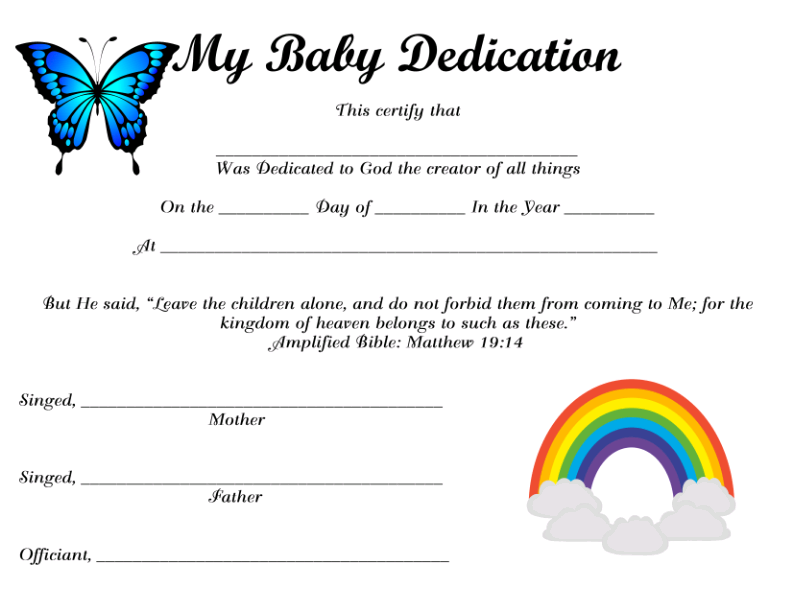 My Baby Dedication  Instant Digital Download #03