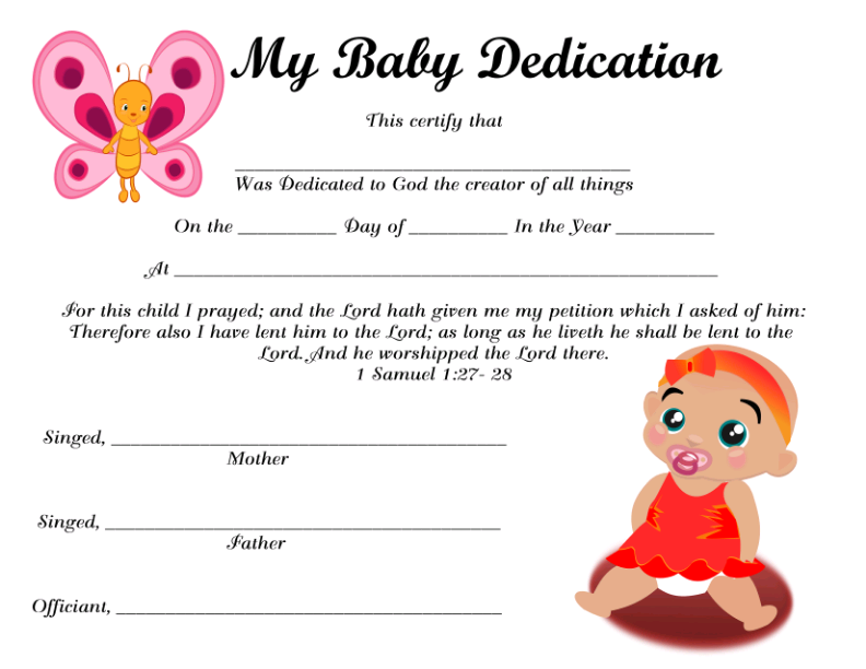 My Baby Dedication Instant Digital Download #011