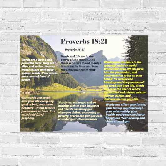 Proverbs 18:21  22 x 28 Wall Poster